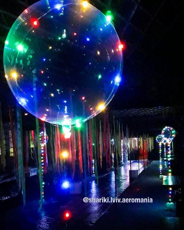 Фото 34 - Куля прозора Bubbles з діодами.