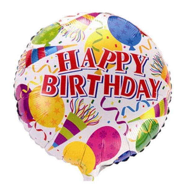 Фото 41 - Фольгована кулька з тематичним малюнком "Happy Birthday" 18"( 45 см.).
