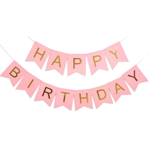 Фото 49 - Паперові гірлянди "Happy birthday" рожеві.